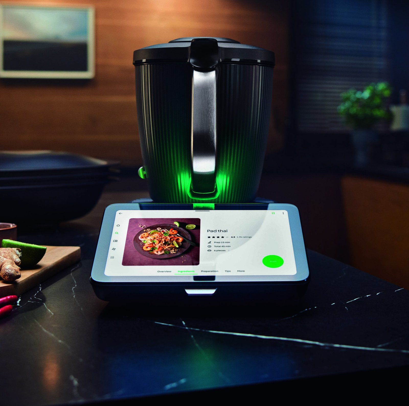 Thermomix TM7 with touchscreen showing recipe inspiration